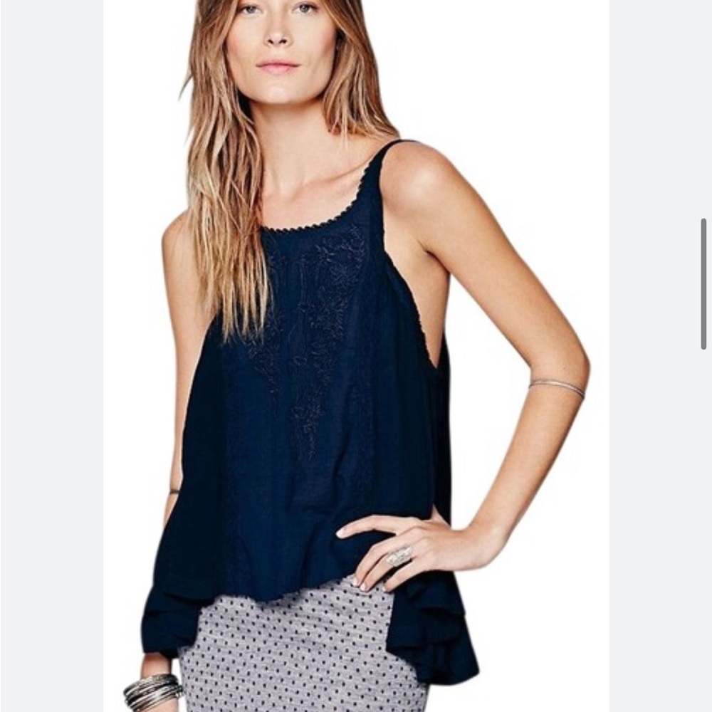 Free people sleeveless embroidered top